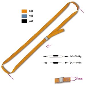 Beta Tools Pasy mocujące ze sprzączką zaciskającą zamknięte LC 200 kg z wysokiej klasy polipropylenu 2,5m (8188F) 3181075 8014230608242