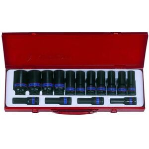 King Tony Zestaw nasadek udarowych 6-kątnych 1/2" 10-32mm długich 15szt. (4415MP03) 3187775 4710591951495