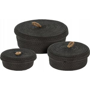 Home Styling Collection Dekoracyjne koszyki do przechowywania, jutowa pokrywka, 3 sztuki
