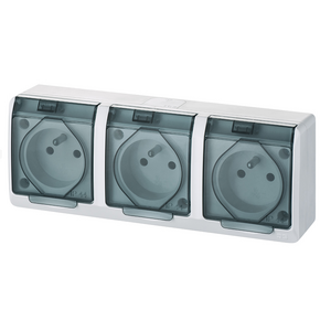 Elektro-Plast Gniazdo natynkowe GNT Hermes 3x2P + Z białe z klapką dymną (0323-01) 3221547 5901130483914