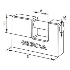 Gerda Kłódka żeliwna trzpieniowa 60mm (GROKZT0006000.0613OP) 3266291 5902203177891