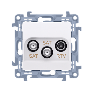 Kontakt-Simon Gniazdo antenowe SAT-SAT-RTV satelitarne podwójne 1dB biały (CASK2.01/11) 3282925 5902787842970