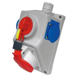 Elektromet Zestaw instalacyjny z gniazdem 4P 1x 2P+Z L-0-P 16A IP54 C16-48.1 (971613) 3313333 5906197483662