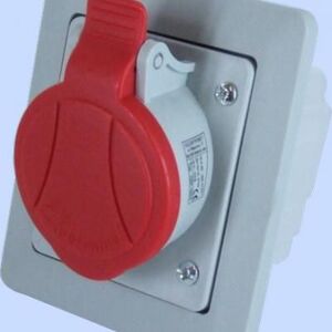Elektromet Gniazdo skośne podtynkowe z ramką 5P 16A 400V czerwone IP GSP 16/5 IP-44 (921850) 3313339 5906197487202