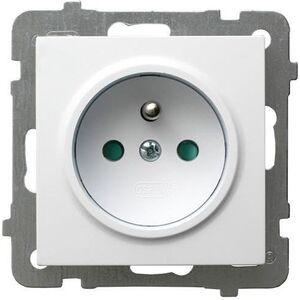 Ospel Gniazdo AS pojedyncze z uziemieniem z przesłonami torów prądowych białe (GP-1GZP/m/00) 3313632 5907577451301