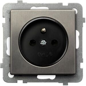 Ospel Gniazdo Sonata pojedyncze z uziemieniem stal inox (GP-1RMZ/m/37) 3313641 5907577450069