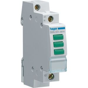 Hager Lampka modułowa 3-fazowa zielona 230-400V AC (SVN221) 3313970 3250615725523