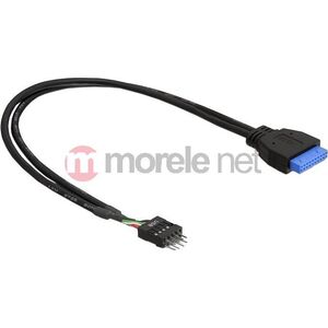 Delock USB 19 pin - USB 8 pin, 0.3m, Czarny (83095) 597334 4043619830954