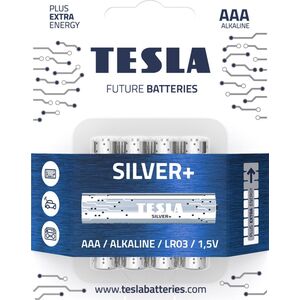 Tesla TESLA SILVER Alkaline baterie AAA (LR03, mikrotužková, blister) 4 ks