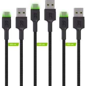 Kabel USB Green Cell USB-A - USB-C 2 m Czarny (KABGCSET03)