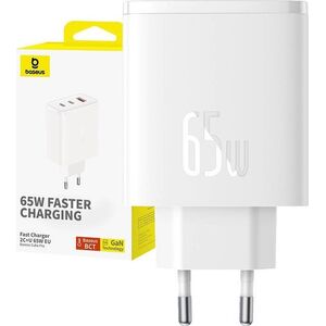Ładowarka Baseus Ładowarka sieciowa Baseus OS-Cube Pro 2xUSB-C + USB, 65W (biała)