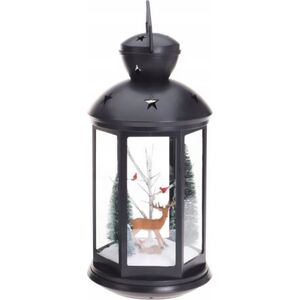 Dekoracja świąteczna Home Styling Collection Lampion ze scenką śwąteczną, 43 cm