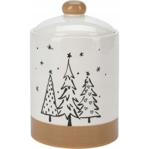 Home Styling Collection Słoik na ciasteczka z motywem choinek, Ø 12,5 x 18 cm