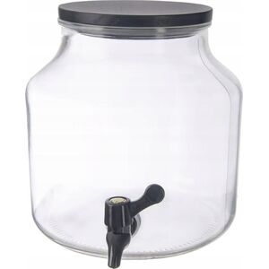 Home Styling Collection Słoik z kranikiem szklany z pokrywką z drewna sosnowego, 5,2 l