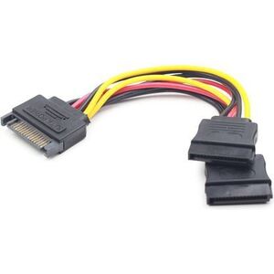 Gembird SATA 15 ακίδων - SATA 15 ακίδων x2, 0,15 μ., Πολύχρωμο (CC-SATAM2F-01) 777427 8716309086394