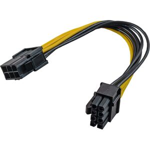 Akyga PCIe 6 ακίδων - PCIe 8 ακίδων, 0,2 m, κίτρινο (AK-CA-07) 839956 5901720131294
