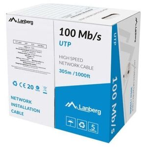 Καλώδιο εγκατάστασης Lanberg LAN UTP 100Mb/s 305m CCA Grey (LCU5-10CC-0305-S) 1019825 5901969406303