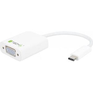 Adapter USB Techly USB-C - VGA Biały  (020423)