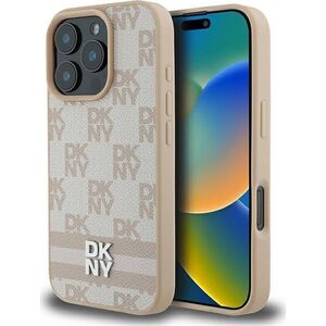 DKNY DKNY DKHCP16LPCPTSSP iPhone 16 Pro 6.3" różowy/pink hardcase Checkered Pattern & Printed Stripes
