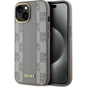 DKNY DKNY DKHMP14SPCPVSLE iPhone 14 6.1" beżowy/beige hardcase Leather Checkered Mono Pattern MagSafe