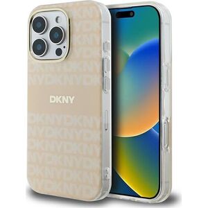 DKNY DKNY DKHMP16LHRHSEP iPhone 16 Pro 6.3" różowy/pink hardcase Repeat texture patern & Stripe MagSafe