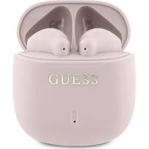 Słuchawki Guess Guess Bluetooth headphones GUTWSJ14ESGP TWS + docking station pink/pink Printed Classic Logo