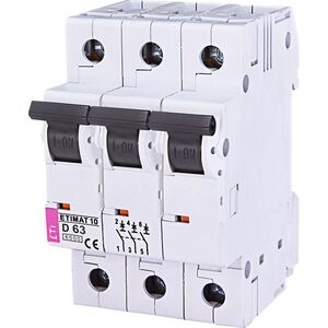 Eti-Polam Wyłącznik nadprądowy 3P D 63A 6kA AC ETIMAT10 (002155722) 3297150 3838895308614