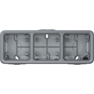 Legrand PLEXO55 Puszka natynkowa potrójna pozioma szara (069680) 3374158 3245060696801