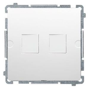Kontakt-Simon Basic Pokrywa gniazda teleinformatycznego podwójnego 2x RJ Keystone płaska biała (BMPT/11) 3377754 5902787810337