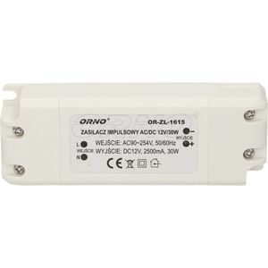 Orno Zasilacz LED 12V DC 30W 2,5A IP20 (OR-ZL-1615) 3383956 5901752486850