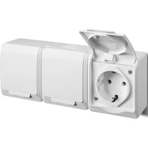 Elektro-Plast HERMES Gniazdo potrójne z/u 2P+Z SCHUKO IP44 białe (0326-02) 3384069 5901130484102