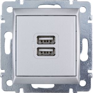 Legrand VALENA Gniazdo zasilające 2xUSB 5V 1500mA aluminium (770270) 3385744 3414970330093