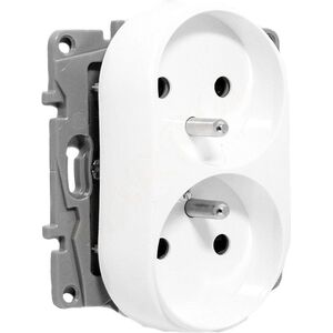 Legrand Gniazdo podwójne Niole 2P+Z białe (764542) 3387496 3414970682703