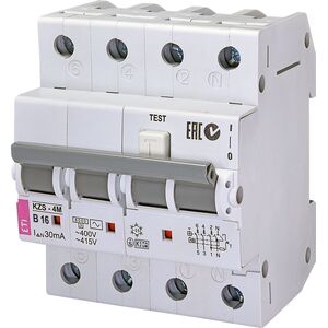 Eti-Polam Wyłącznik różnicowo-nadprądowy 4P 16A B 0,03A typ AC KZS-4M (002174004) 3391114 3838895551997
