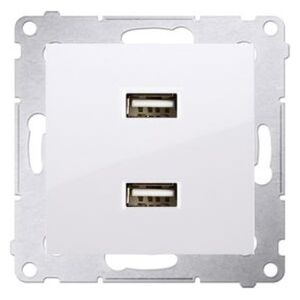 Kontakt-Simon Ładowarka 2xUSB 2.1A 5V/DC srebrny mat (DC2USB.01/43) 3396126 5902787849900