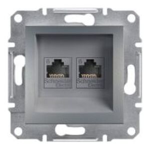Schneider Electric Gniazdo komputerowe Asfora 2 x RJ45 kat. 6 UTP bez ramki stal (EPH4800162) 3397335 3606480730658