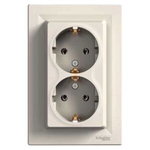 Schneider Electric Gniazdo instalacyjne Asfora podwójne schuko kremowe (EPH9900123) 3397425 3606480527760
