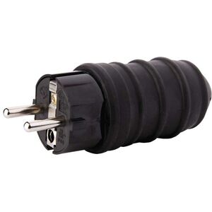 Emos Wtyczka gumowa 10/16A 250V 2P+Z IP44 czarna (P0050) 3397764 8592920000366