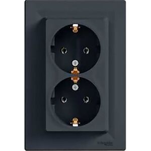 Schneider Electric ASFORA Gniazdo podwójne SCHUKO antracyt (EPH9900171) 3398397 3606480729935