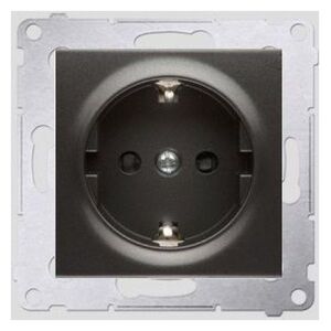 Kontakt-Simon Gniazdo pojedyncze SCHUKO z/u 16A IP20 z przesłoną torów antracyt (DGSz1Z.01/48) 3404963 5902787824006