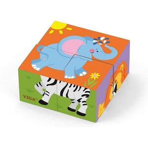Viga Kostki Puzzle - Zoo (0960, Viga) 4135261 6934510508364