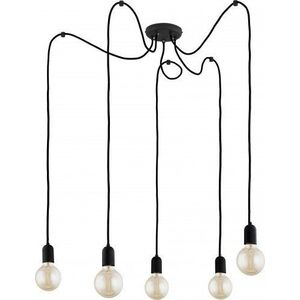 Lampa wisząca TK Lighting Lampa wisząca żarówki zwis oprawa TK Lighting Qualle 5x60W E27 czarna 1520 - 1520 4161577 5901780515201