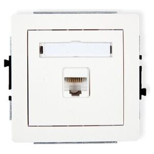 Karlik Deco gniazdko podtynkowe komputerowe pojedyńcze 1xRJ45, kategoria 5e, 8-stykowe białe (DGK-1) 4175498 5903418062101