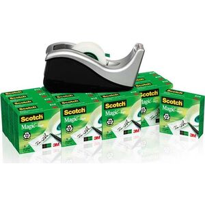3M Taśma samoprzylepna Scotch 19mmX33m krystaliczna 16szt+podajnik C60 8-1933R16C60 4670405 51141987033