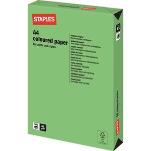 Staples STAPLES Papier kolorowy INTENSIVE COLOURS A4 80G, zielony/deep green, ryza 500 arkuszy 4693376 5033811950429
