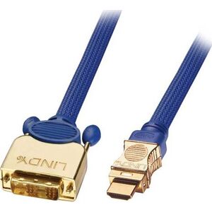 Kabel Lindy HDMI - DVI-D 0.5m niebieski 4972327 4002888370806