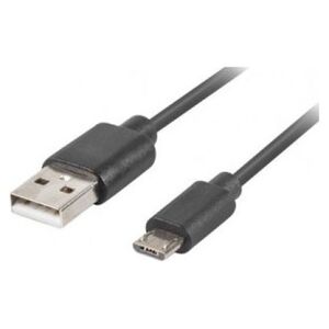 Kabel USB Lanberg USB-A - microUSB 1 m Czarny (CA-USBM-20CU-0010-BK) 5615445 5901969416350