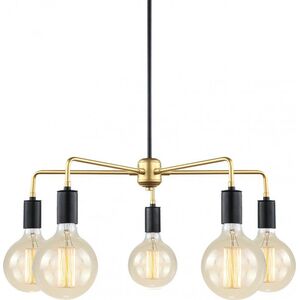 Lampa wisząca Italux Malene industrial złoty  (MDM3386/5 BK+GD) 5630769 5900644434665