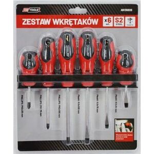AWTools Zestaw wkrętaków na wieszaku S2 6szt. (AW36806) 5772646 5903041034094