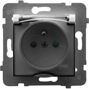 Ospel ARIA Gniazdo bryzgoszczelne z/u IP44 z przesłonami torów prądowych wieczko przezroczyste biały GPH-1UZP/m/00/d 5775394 5907577482305